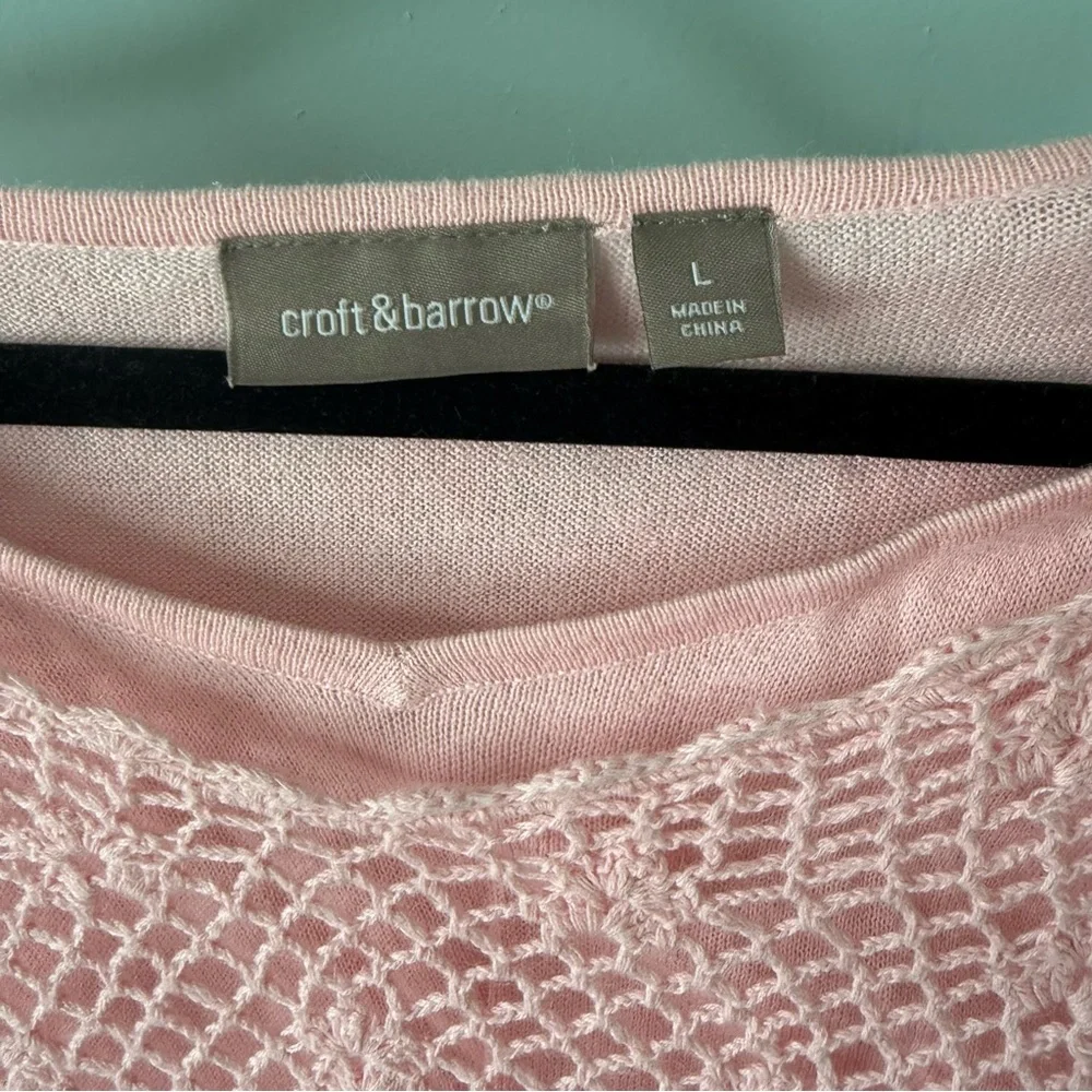 Croft & Barrow Pink Knit Sweater Size Large - Picture 4 of 11